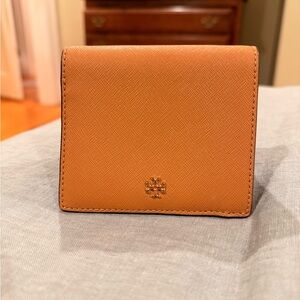 Tory Burch Camel Leather Card Holder